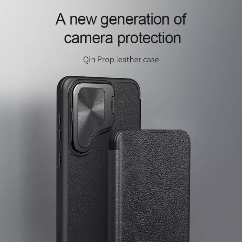 FRATO Samsung S24 Samsung Galaxy S24 Nillkin Qin Prop Leather Case Cover Black
