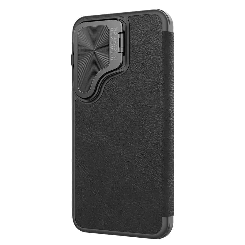 FRATO Samsung S24 Samsung Galaxy S24 Nillkin Qin Prop Leather Case Cover Black