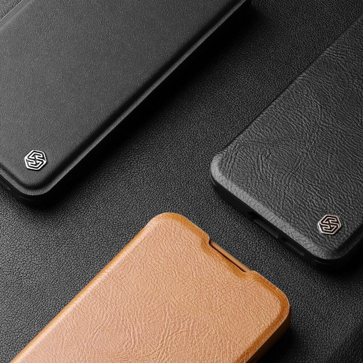 FRATO Samsung S24 Samsung Galaxy S24 Nillkin Qin Prop Leather Case Cover Brown