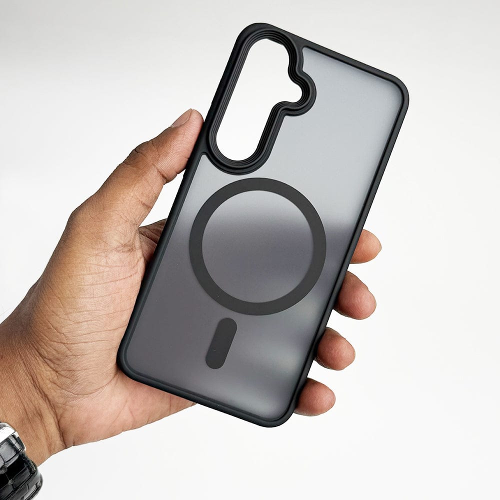 FRATO Samsung S24 Samsung Galaxy S24 Smoke Transparent Case With Magnetic Charging Ring