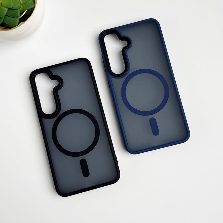 FRATO Samsung S24 Samsung Galaxy S24 Smoke Transparent Case With Magnetic Charging Ring