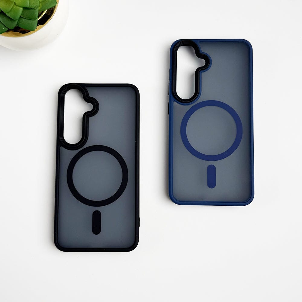 FRATO Samsung S24 Samsung Galaxy S24 Smoke Transparent Case With Magnetic Charging Ring