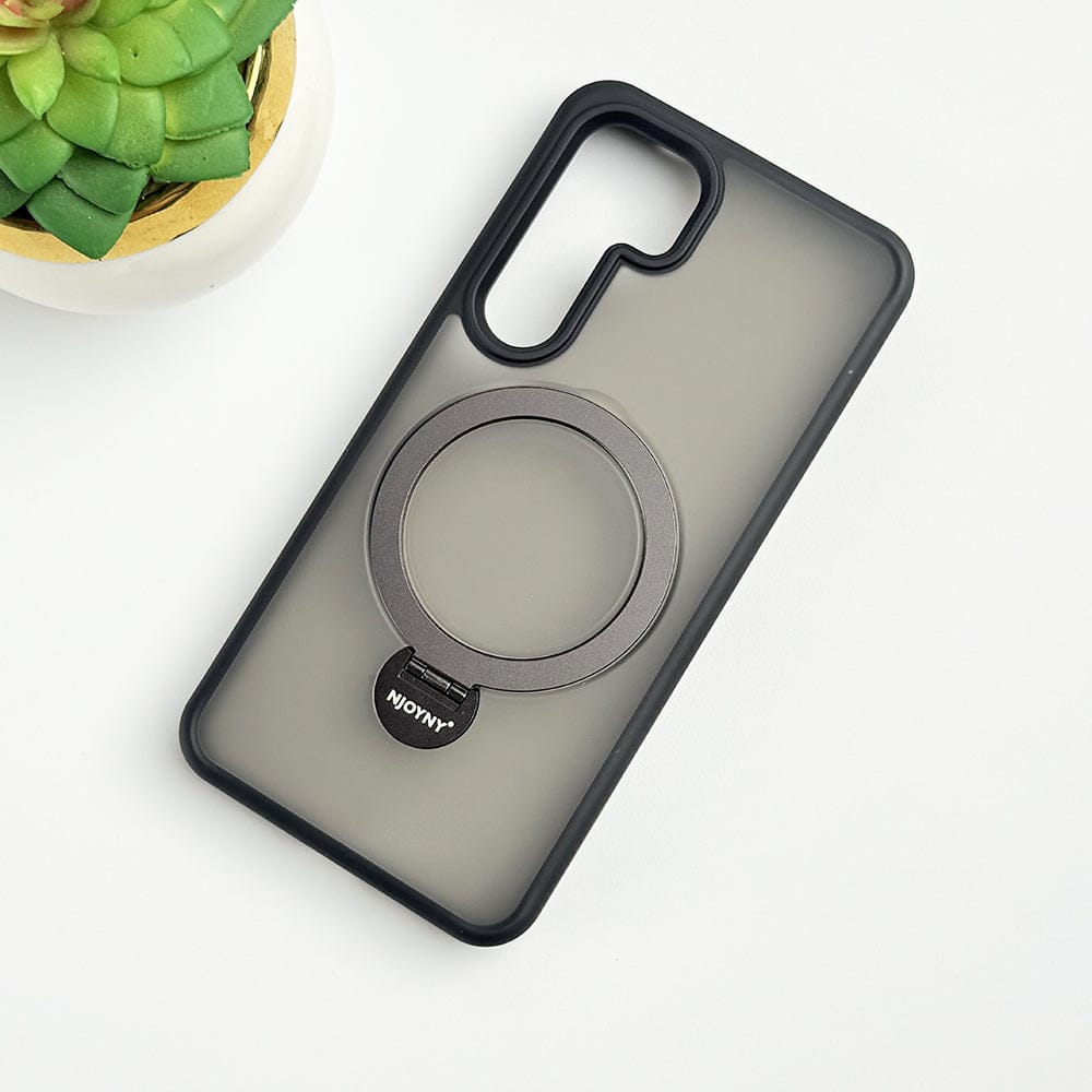 FRATO Samsung S24 Samsung Galaxy S24 Smoke Transparent Case With Metal Stand