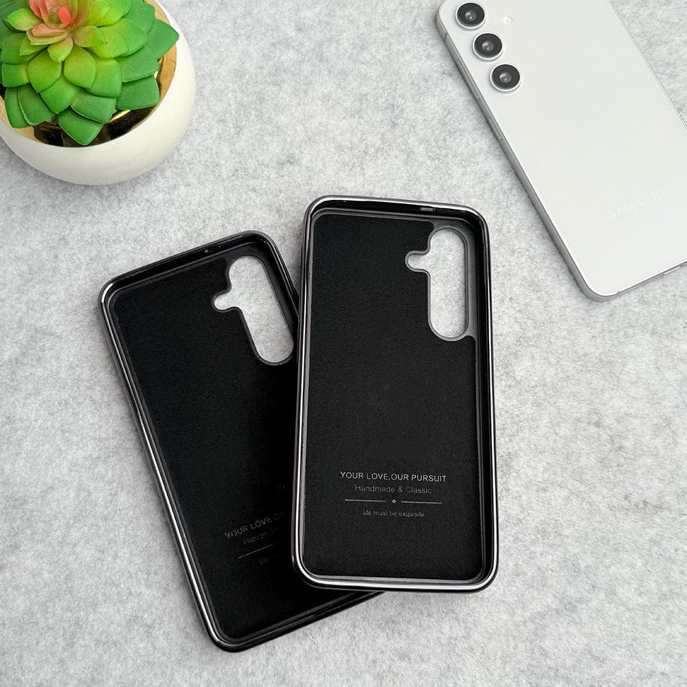 FRATO Samsung S24 Samsung Galaxy S24 Textured Stripe PU Leather Side Chrome Case Cover