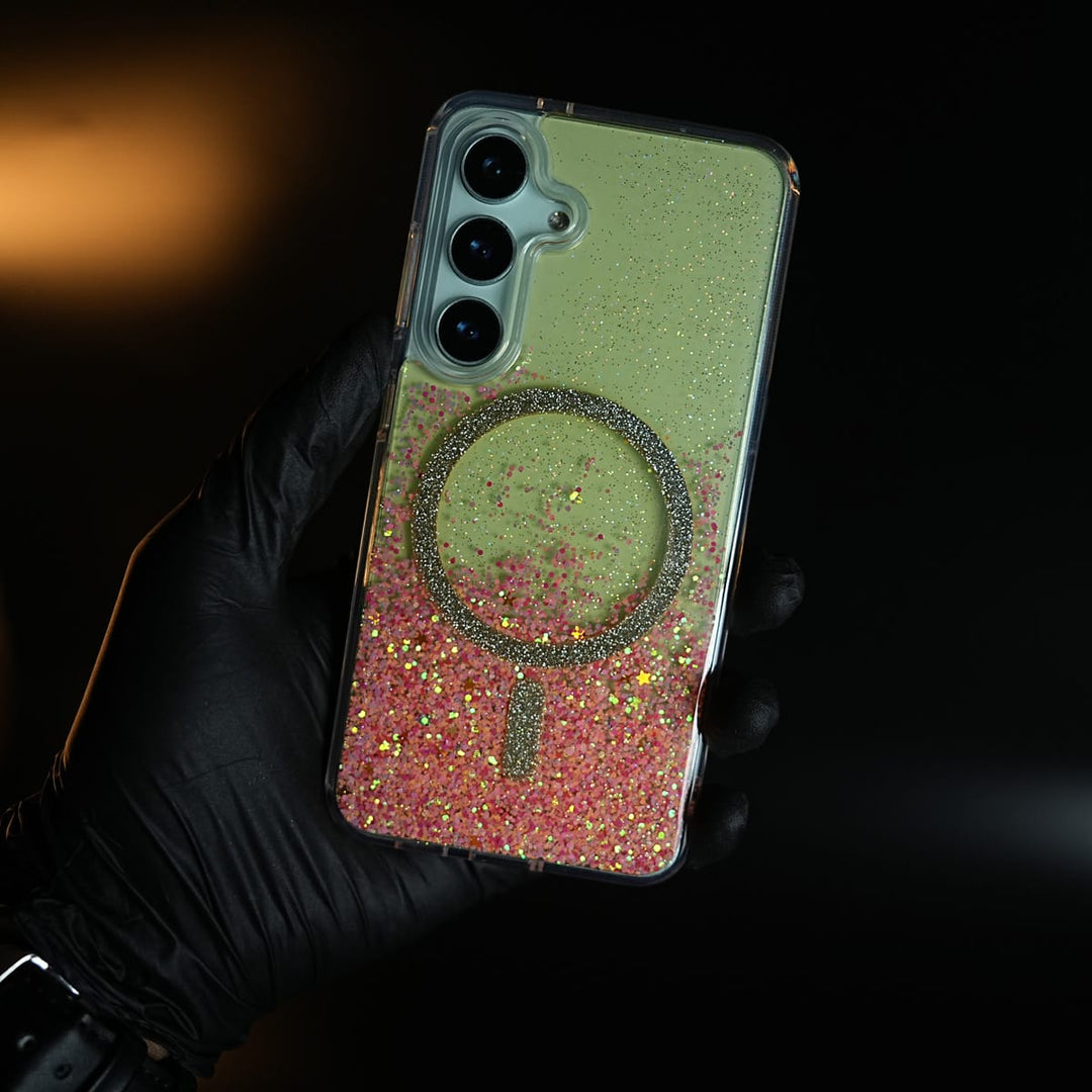 FRATO Samsung S24 Shimmer Sparkle Design Magnetic Ring Case For Samsung Galaxy S24