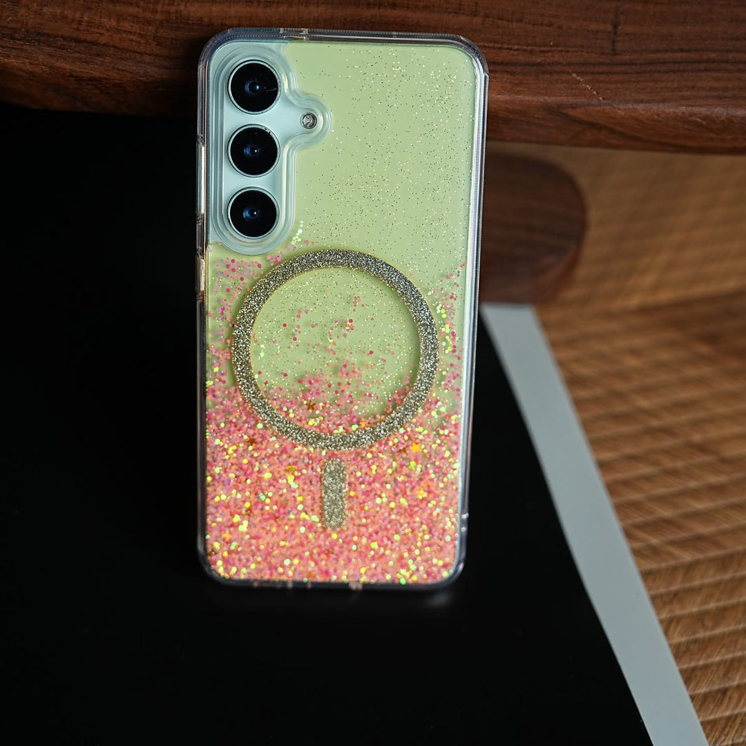 FRATO Samsung S24 Shimmer Sparkle Design Magnetic Ring Case For Samsung Galaxy S24