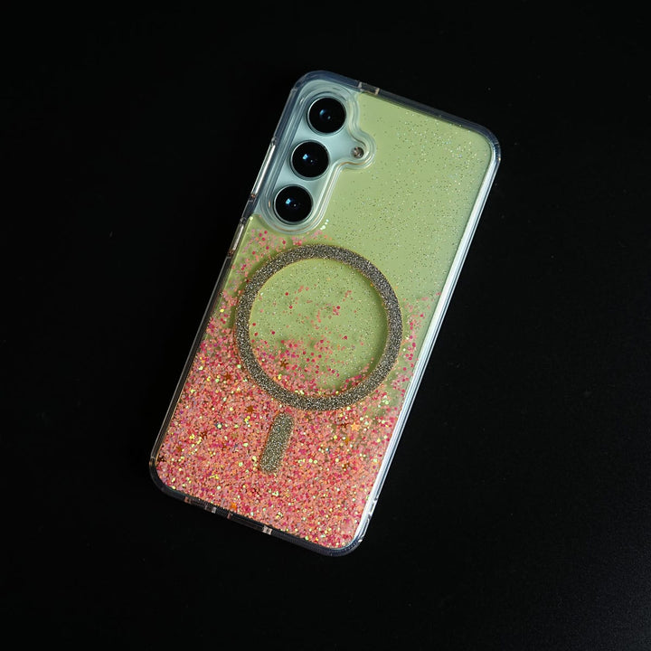 FRATO Samsung S24 Shimmer Sparkle Design Magnetic Ring Case For Samsung Galaxy S24