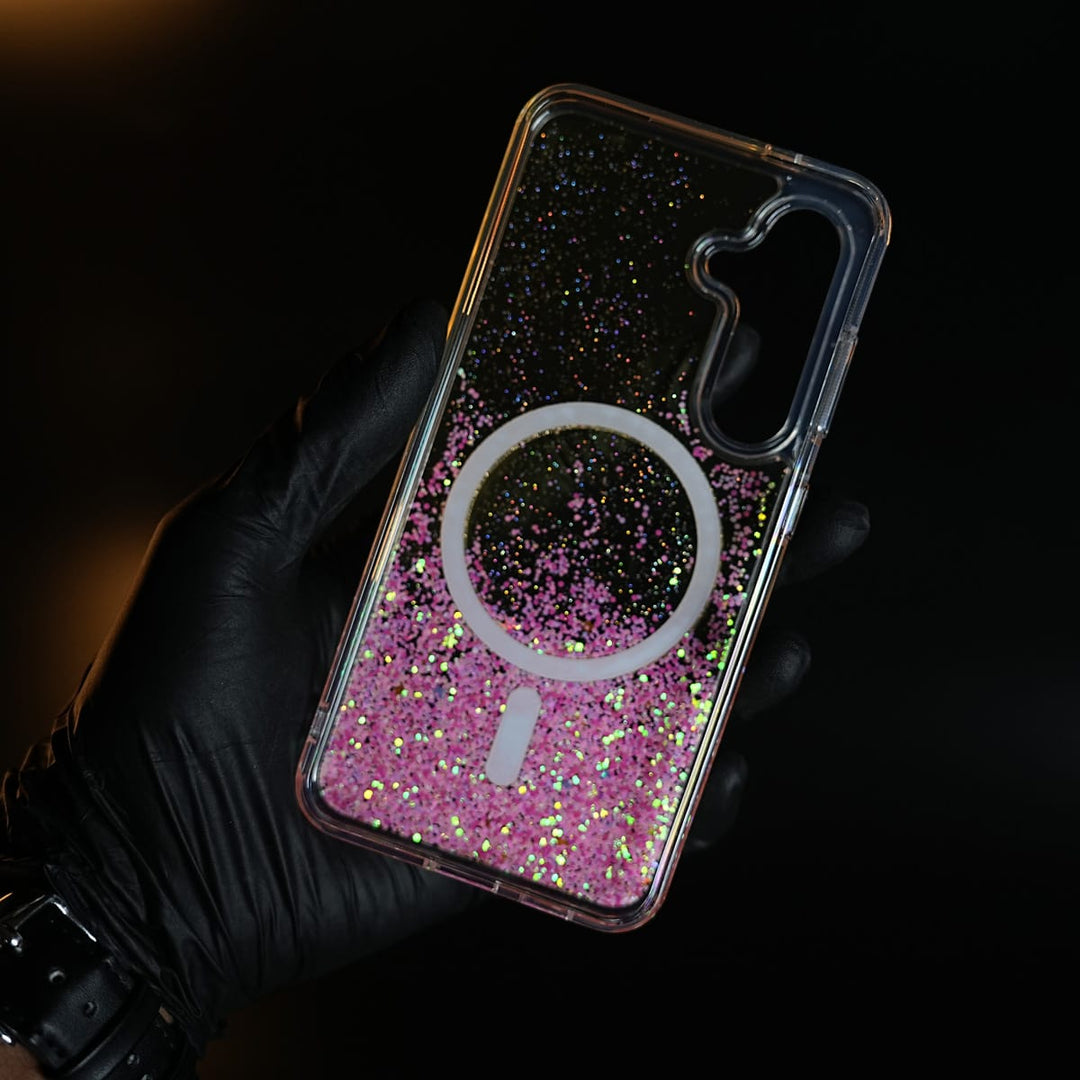 FRATO Samsung S24 Shimmer Sparkle Design Magnetic Ring Case For Samsung Galaxy S24
