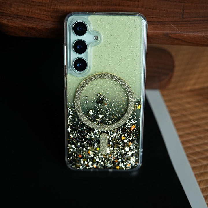 FRATO Samsung S24 Shimmer Sparkle Design Magnetic Ring Case For Samsung Galaxy S24