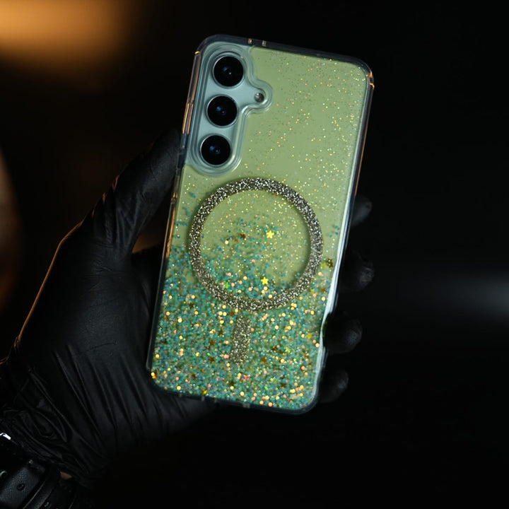 FRATO Samsung S24 Shimmer Sparkle Design Magnetic Ring Case For Samsung Galaxy S24