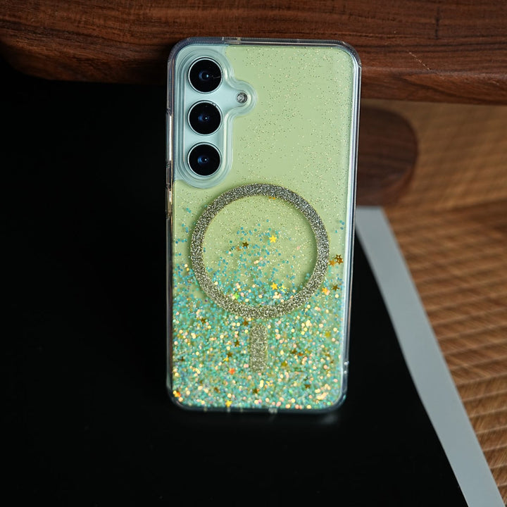 FRATO Samsung S24 Shimmer Sparkle Design Magnetic Ring Case For Samsung Galaxy S24