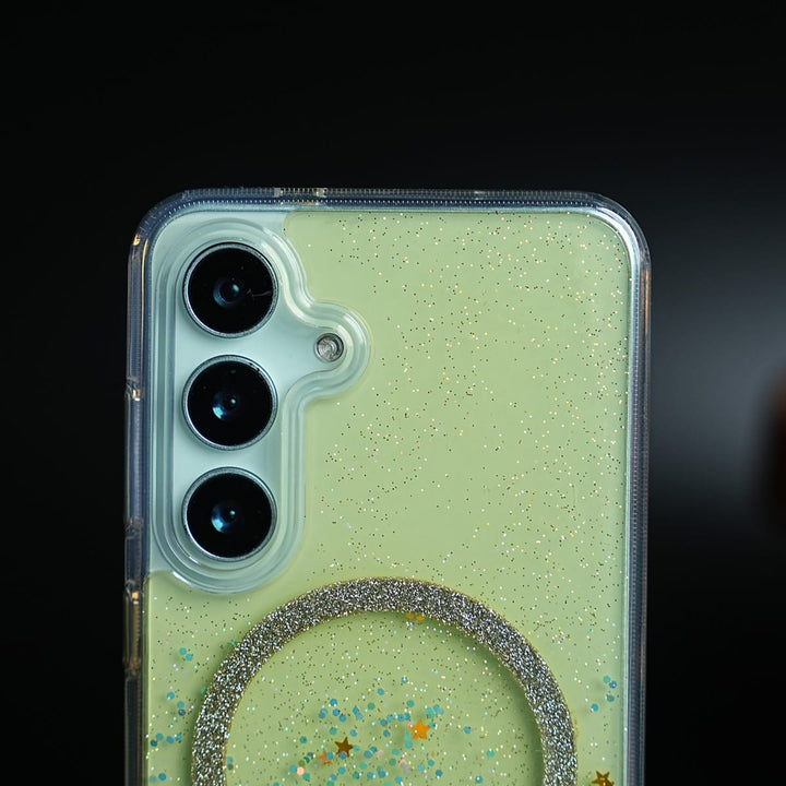 FRATO Samsung S24 Shimmer Sparkle Design Magnetic Ring Case For Samsung Galaxy S24