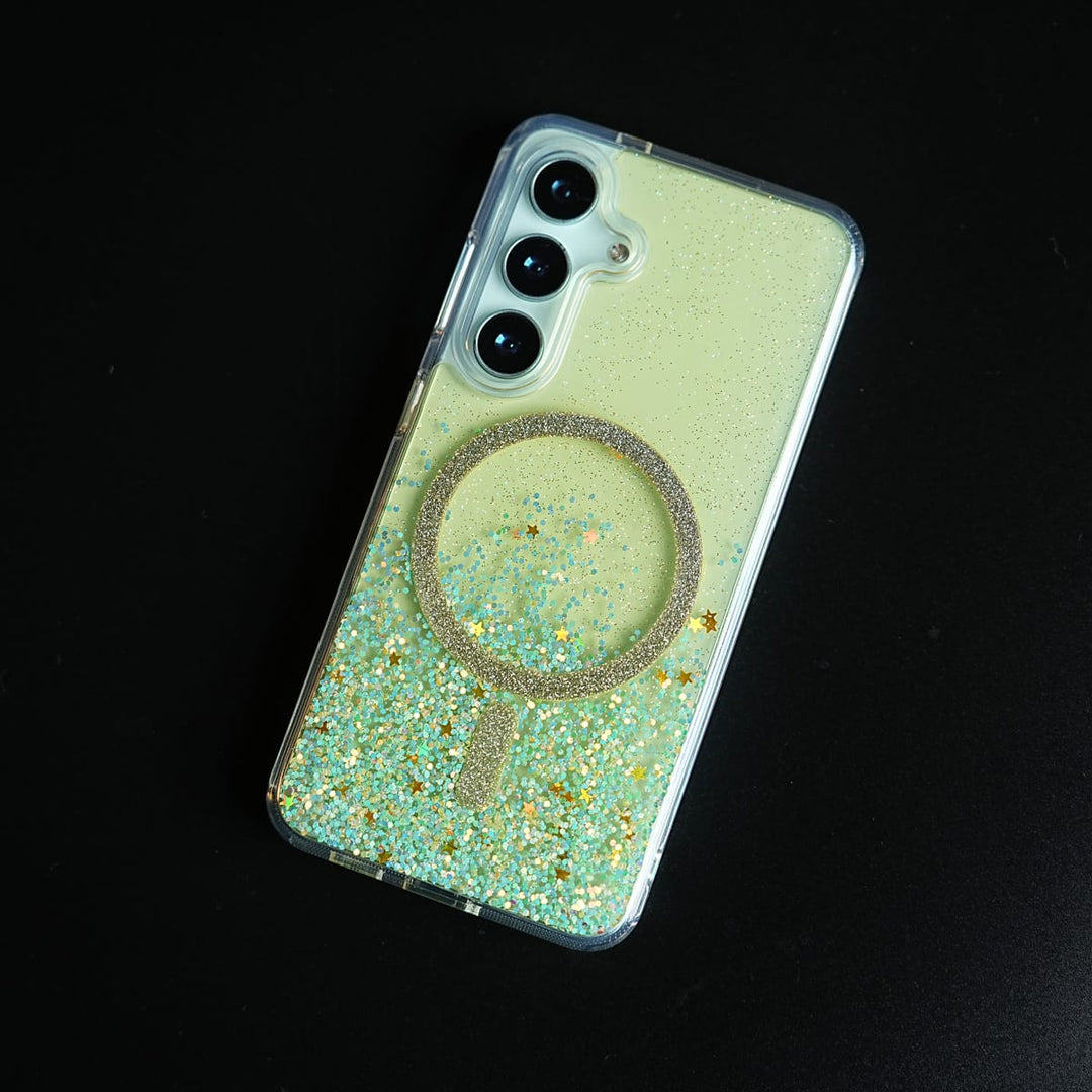 FRATO Samsung S24 Shimmer Sparkle Design Magnetic Ring Case For Samsung Galaxy S24