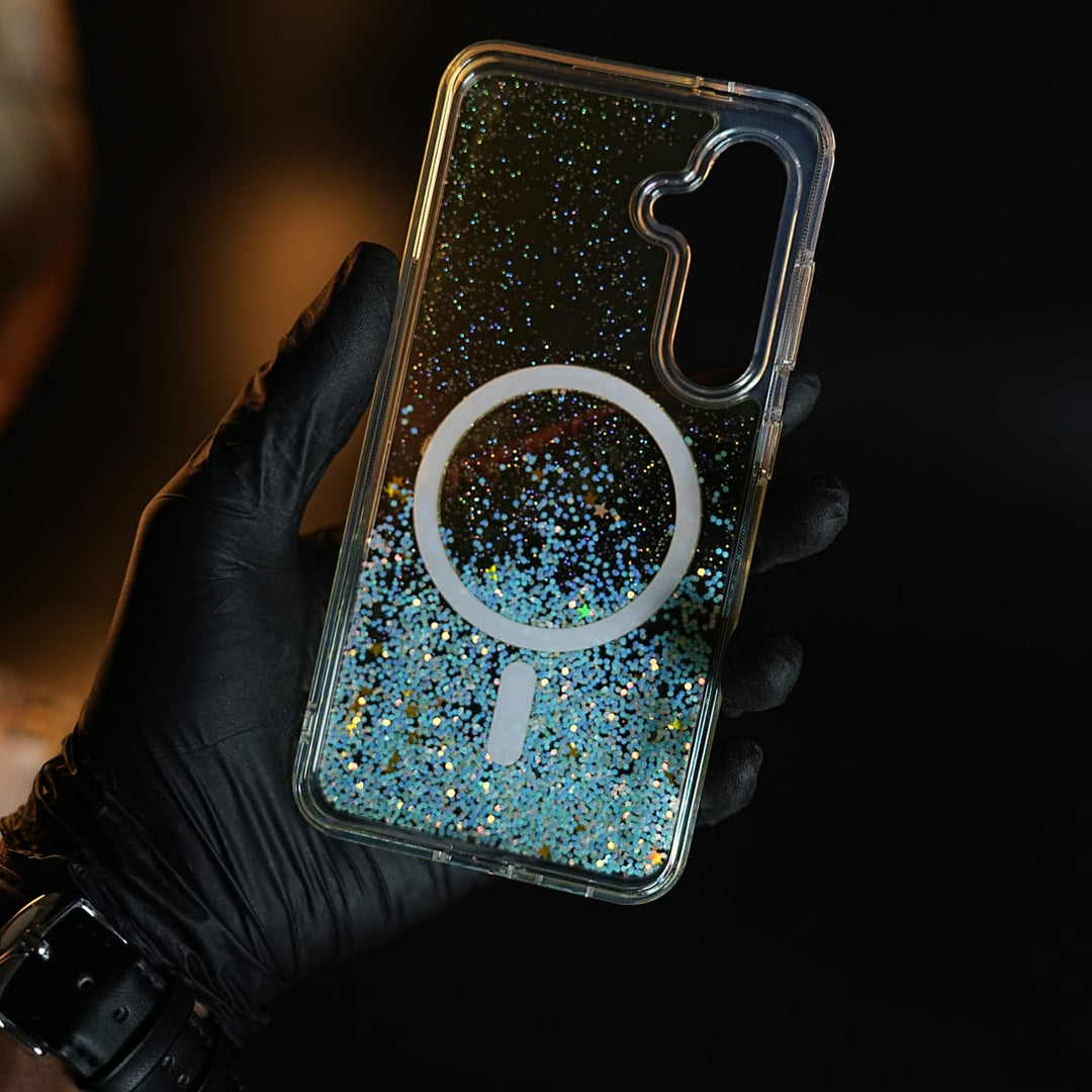FRATO Samsung S24 Shimmer Sparkle Design Magnetic Ring Case For Samsung Galaxy S24