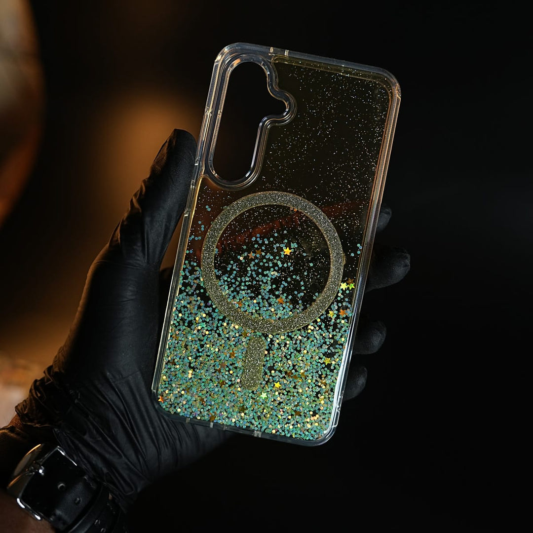 FRATO Samsung S24 Shimmer Sparkle Design Magnetic Ring Case For Samsung Galaxy S24
