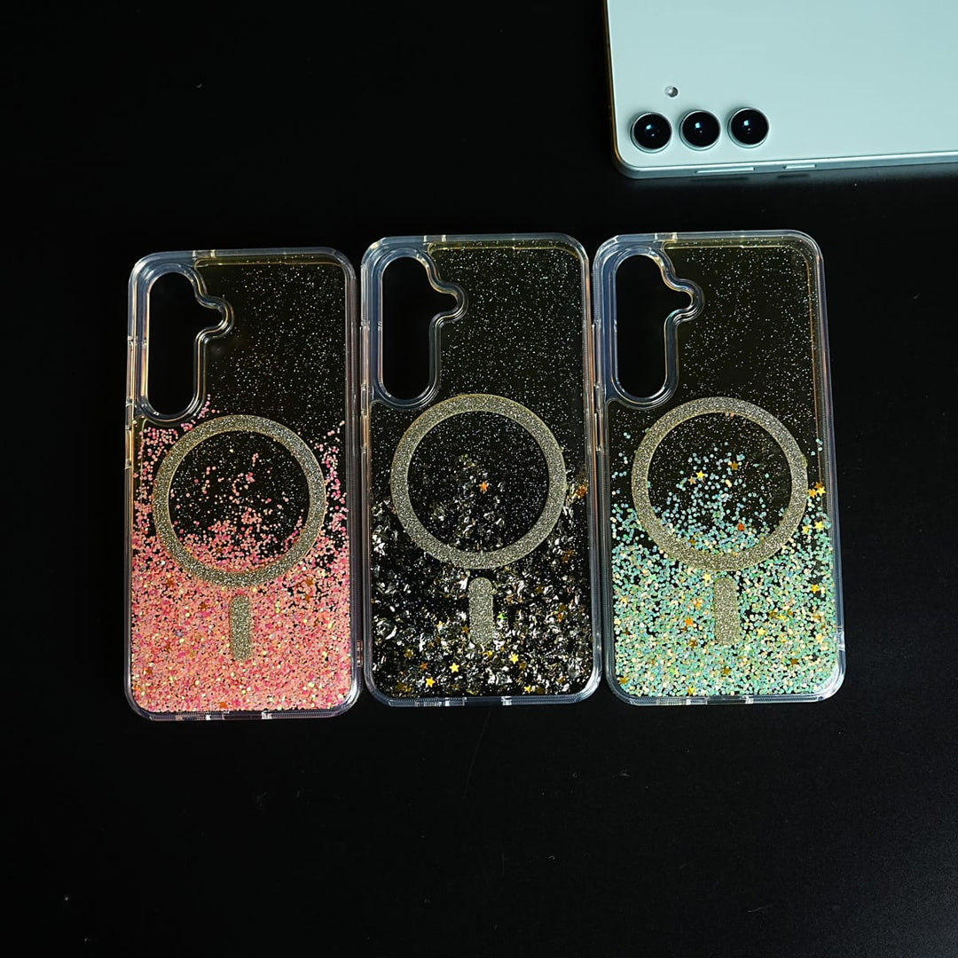 FRATO Samsung S24 Shimmer Sparkle Design Magnetic Ring Case For Samsung Galaxy S24