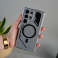 Galaxy S24 Ultra Clear MagSafe Case | Transparent Cover with Metal Grille Design