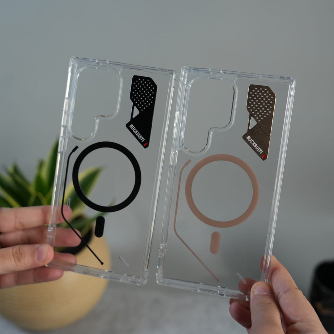 FRATO Samsung S24 Ultra Galaxy S24 Ultra Clear MagSafe Case | Transparent Cover with Metal Grille Design