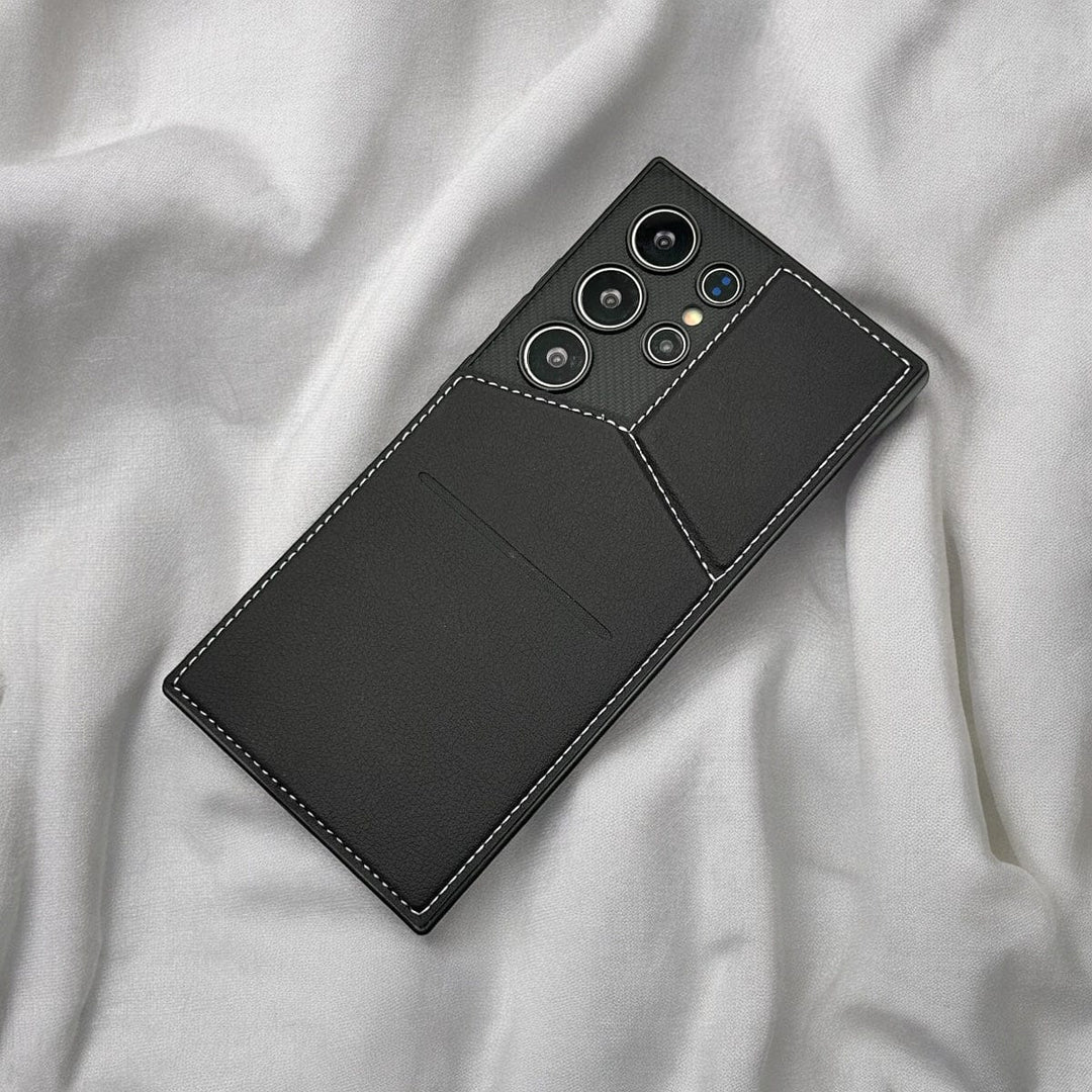 FRATO Samsung S24U Black Samsung Galaxy S24 Ultra Leather Multifunctional Card Holder case cover