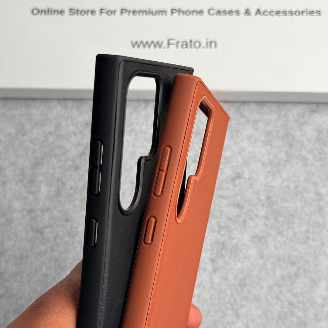 FRATO Samsung S24U Samsung Galaxy S24 Ultra Bottom Stitch PU Leather Case Cover