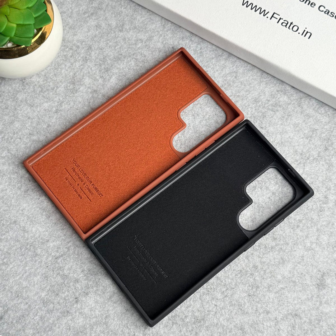 FRATO Samsung S24U Samsung Galaxy S24 Ultra Bottom Stitch PU Leather Case Cover
