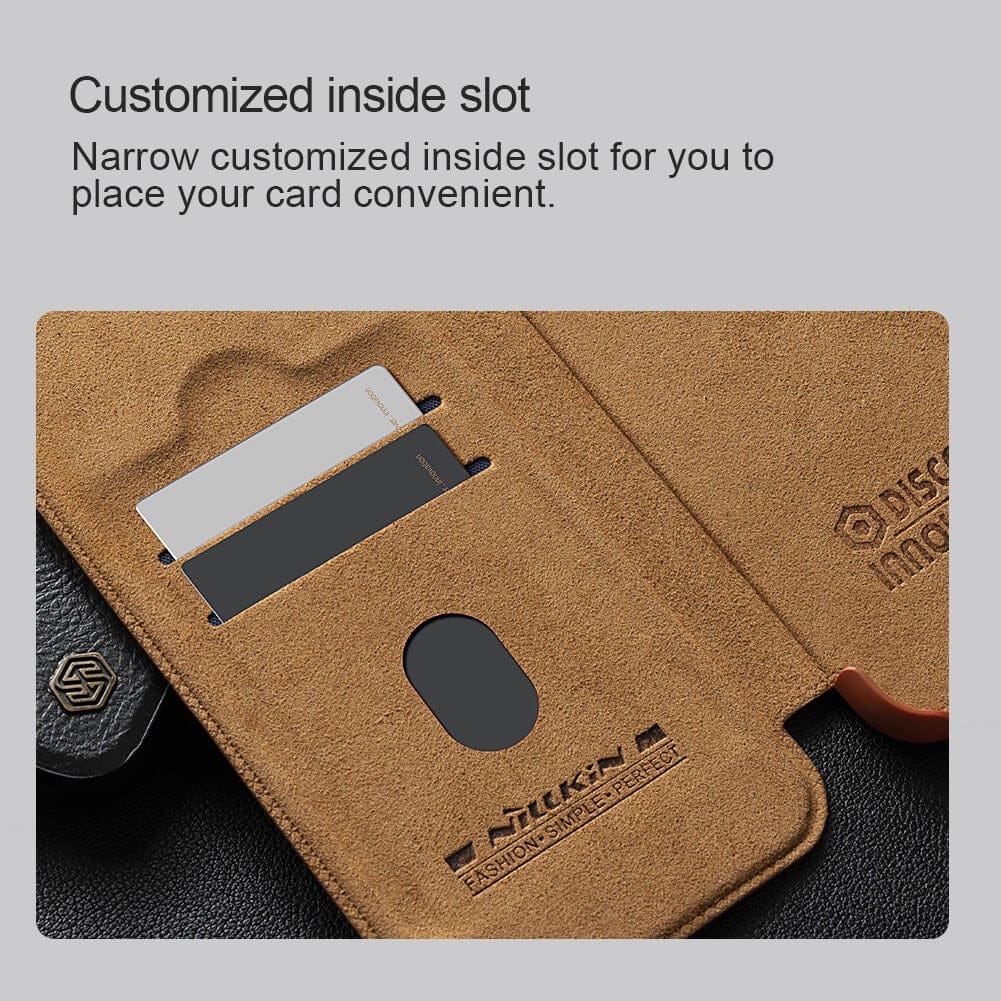 FRATO Samsung S24U Samsung Galaxy S24 Ultra Camera Protection Nillkin Qin Prop Leather Flip Cover Black
