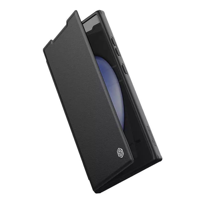 FRATO Samsung S24U Samsung Galaxy S24 Ultra Camera Protection Nillkin Qin Prop Leather Flip Cover Black