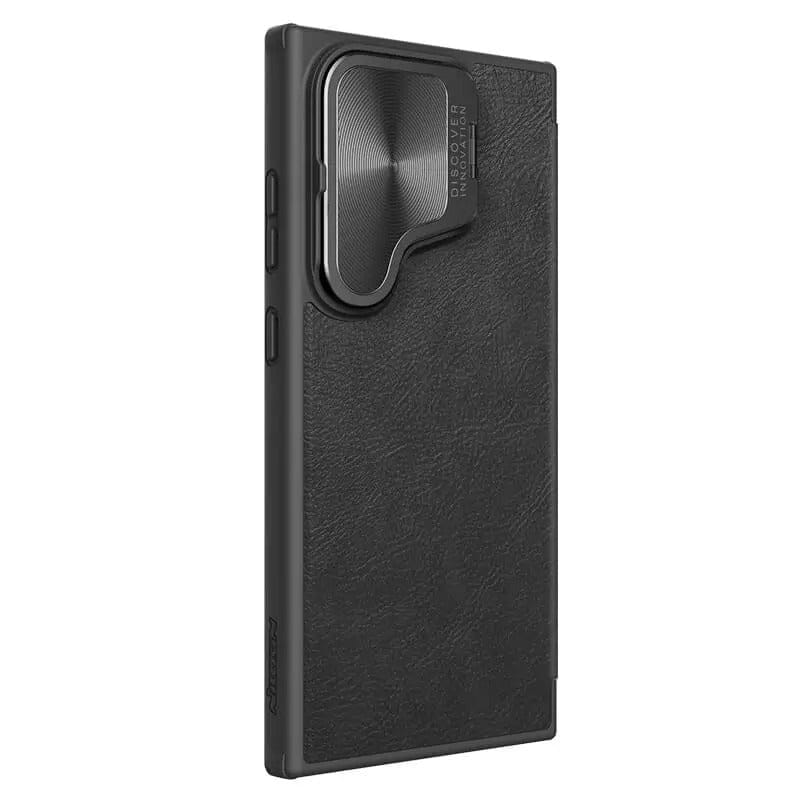 FRATO Samsung S24U Samsung Galaxy S24 Ultra Camera Protection Nillkin Qin Prop Leather Flip Cover Black