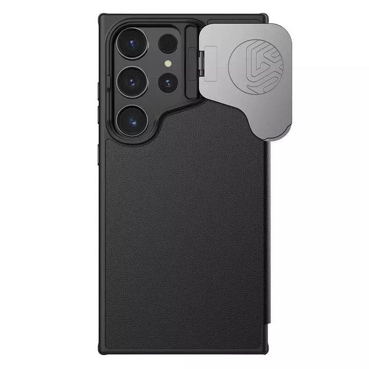 FRATO Samsung S24U Samsung Galaxy S24 Ultra Camera Protection Nillkin Qin Prop Leather Flip Cover Black