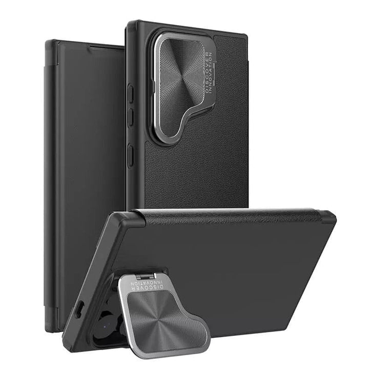 FRATO Samsung S24U Samsung Galaxy S24 Ultra Camera Protection Nillkin Qin Prop Leather Flip Cover Black