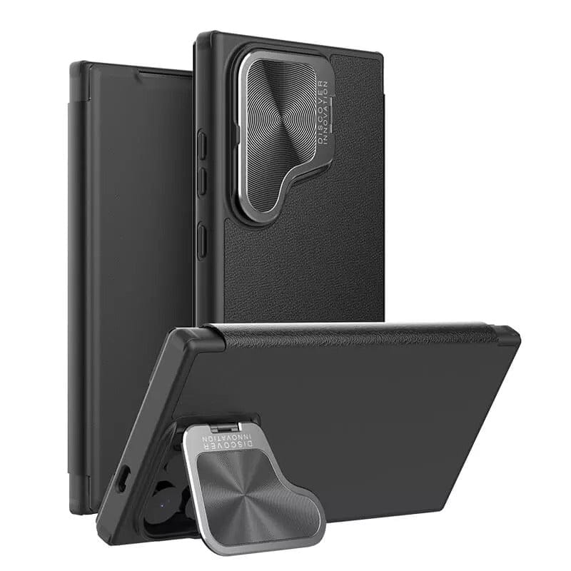 FRATO Samsung S24U Samsung Galaxy S24 Ultra Camera Protection Nillkin Qin Prop Leather Flip Cover Black