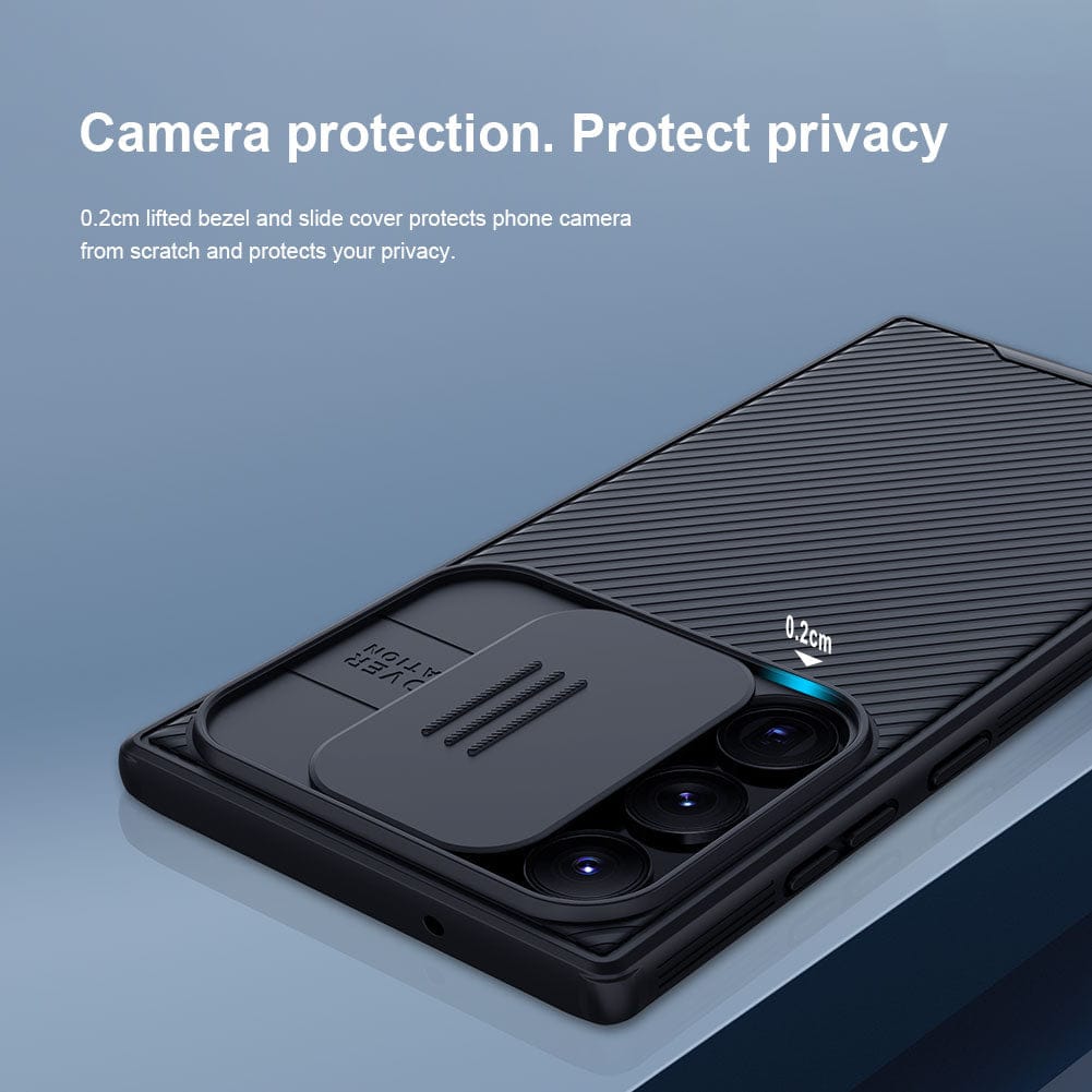 FRATO Samsung S24U Samsung Galaxy S24 Ultra Camshield Case Cover (Black)