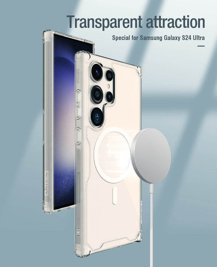 FRATO Samsung S24U Samsung Galaxy S24 Ultra Cover Transparent Nillkin TPU PRO Magnetic Case