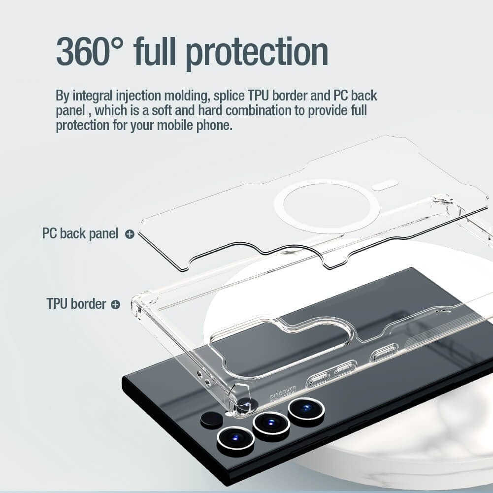FRATO Samsung S24U Samsung Galaxy S24 Ultra Cover Transparent Nillkin TPU PRO Magnetic Case