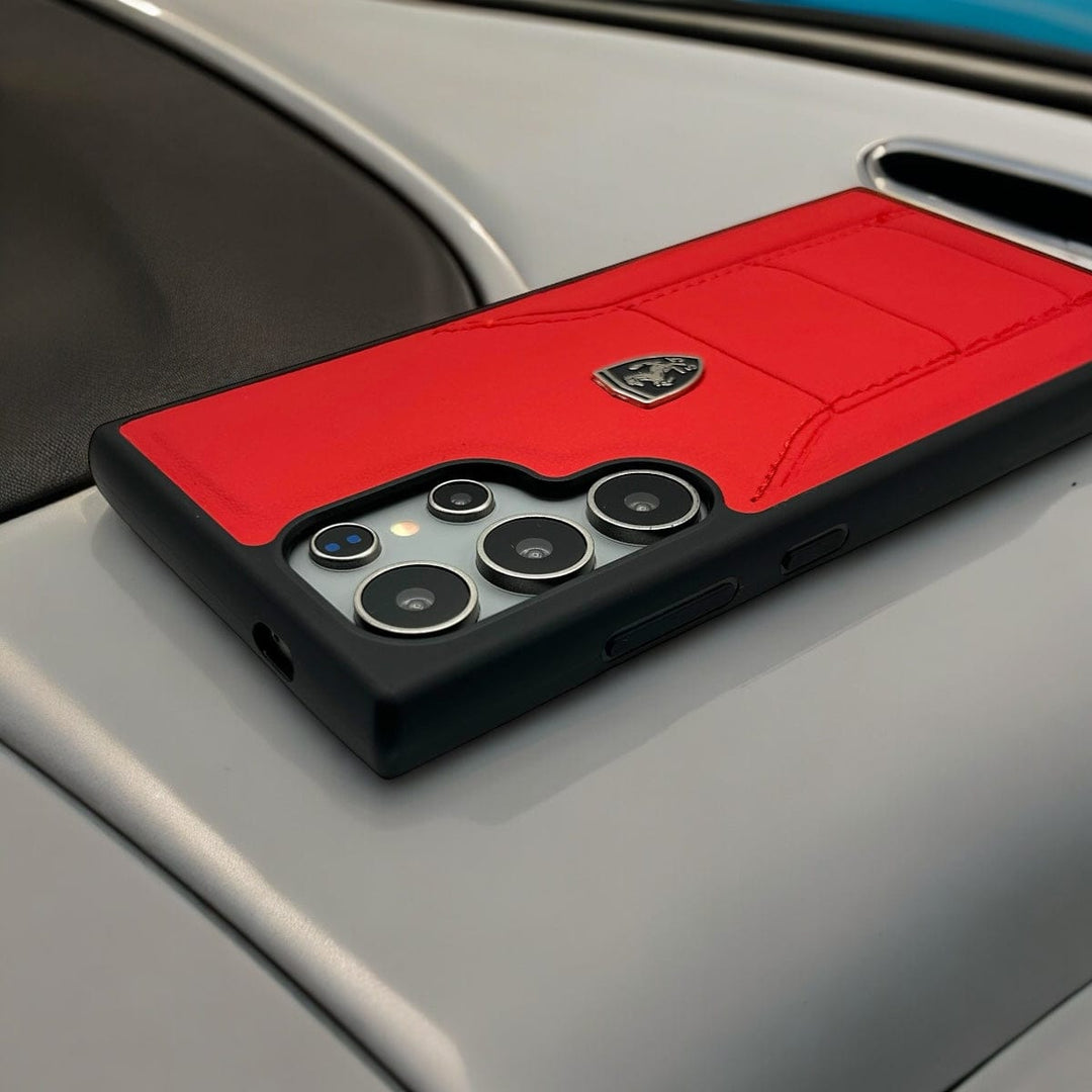 FRATO Samsung S24U Samsung Galaxy S24 Ultra FR Stitched PU Leather Case Cover (Red)