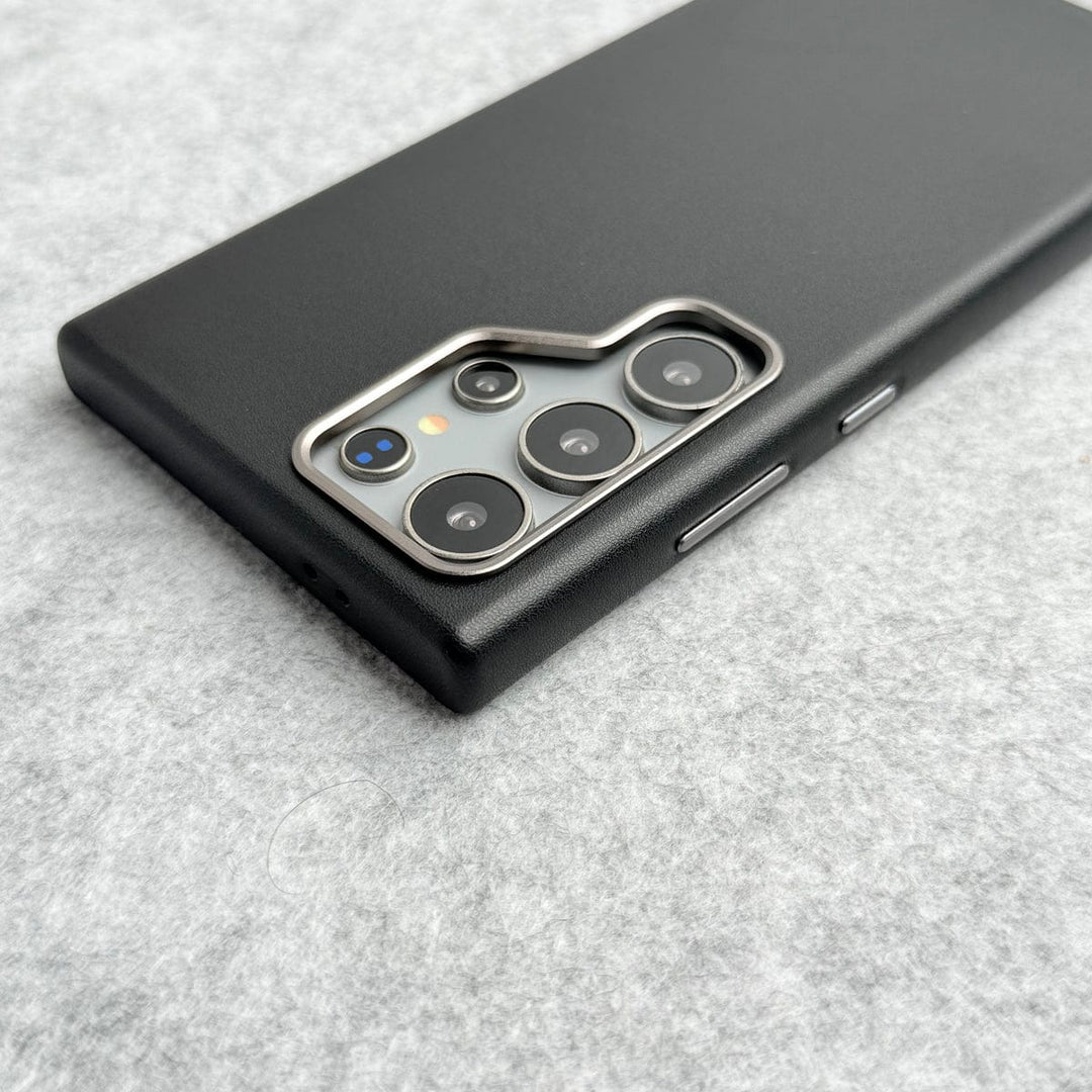FRATO Samsung S24U Samsung Galaxy S24 Ultra Full Leather Case With Metal Alloy Camera Bumper