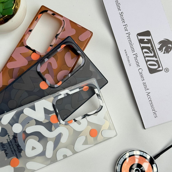 FRATO Samsung S24U Samsung Galaxy S24 Ultra Geometric Graffiti Shockproof MagSafe Case Cover