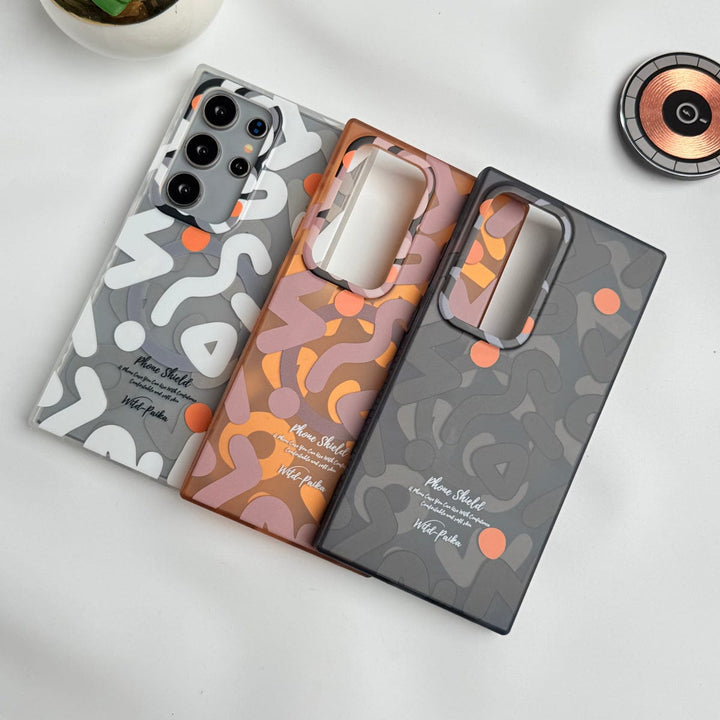 FRATO Samsung S24U Samsung Galaxy S24 Ultra Geometric Graffiti Shockproof MagSafe Case Cover