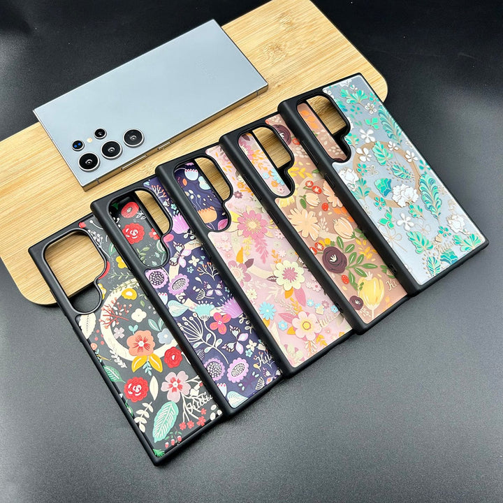 FRATO Samsung S24U Samsung Galaxy S24 Ultra Luxury Acrylic Blossom Flower Printed Case Cover