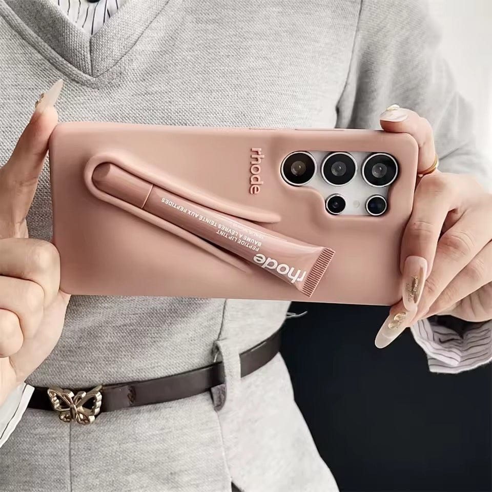 FRATO Samsung S24U Samsung Galaxy S24 Ultra Luxury Silicone Lip Gloss Holder Phone Case