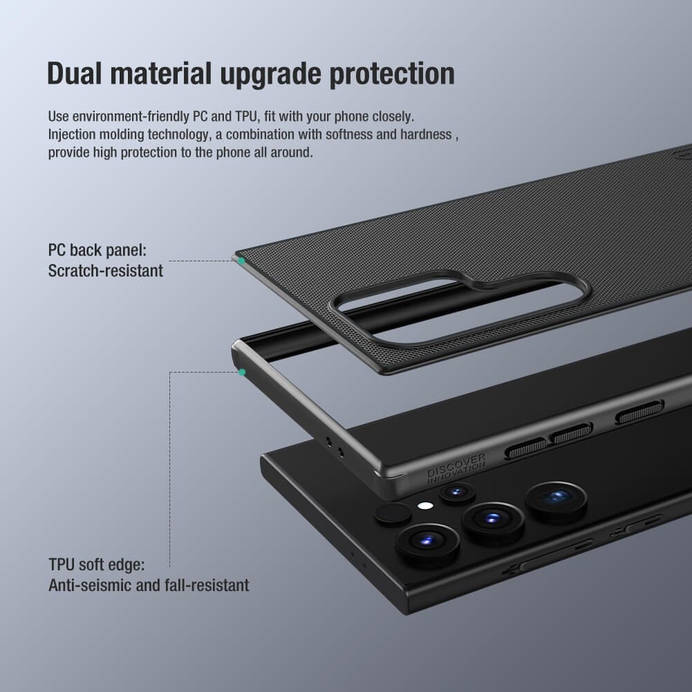 FRATO Samsung S24U Samsung Galaxy S24 Ultra Nillkin Super Frosted Shield Pro Matte Cover Black