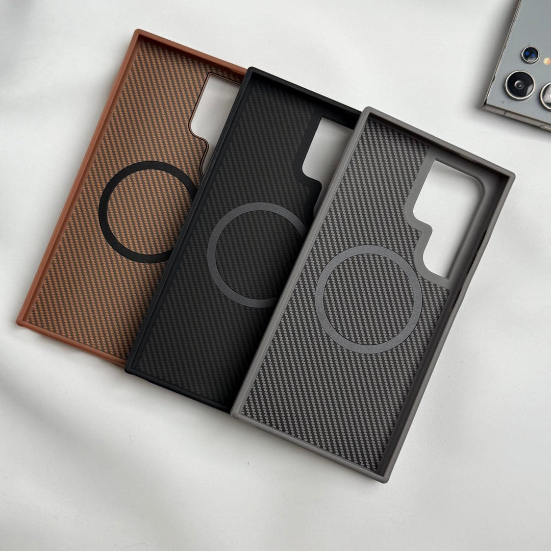 FRATO Samsung S24U Samsung Galaxy S24 Ultra Premium Carbon Fiber Texture MagSafe Magnetic Case Cover