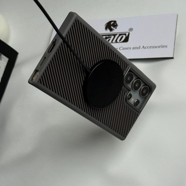 FRATO Samsung S24U Samsung Galaxy S24 Ultra Premium Carbon Fiber Texture MagSafe Magnetic Case Cover