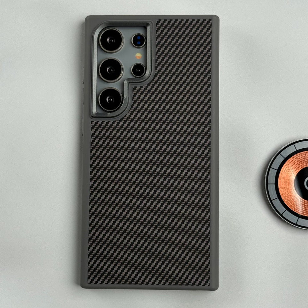 FRATO Samsung S24U Samsung Galaxy S24 Ultra Premium Carbon Fiber Texture MagSafe Magnetic Case Cover