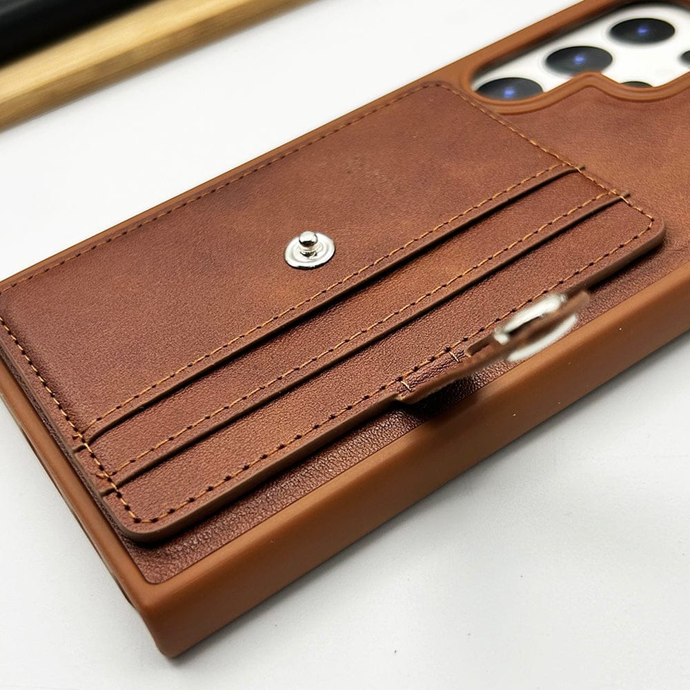 FRATO Samsung S24U Samsung Galaxy S24 Ultra Premium PU Leather Case Cover With Wallet Card Holder