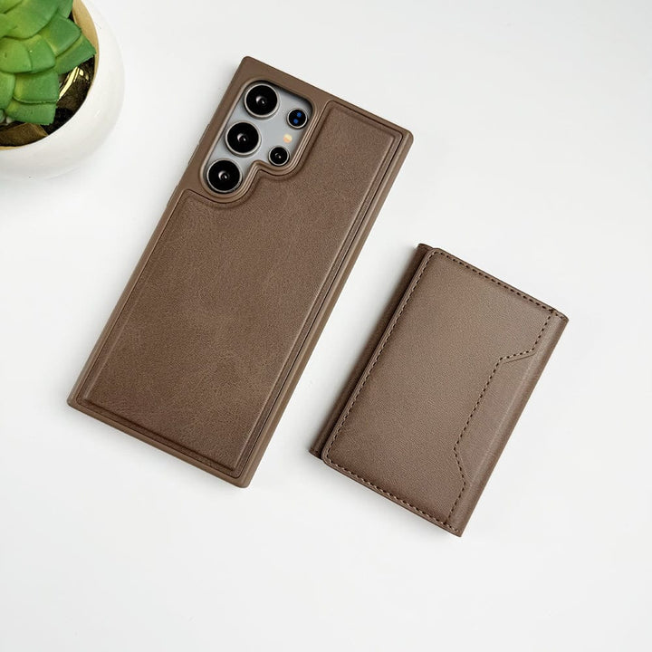 FRATO Samsung S24U Samsung Galaxy S24 Ultra PU Leather Detachable Magnetic Card Holder Cover