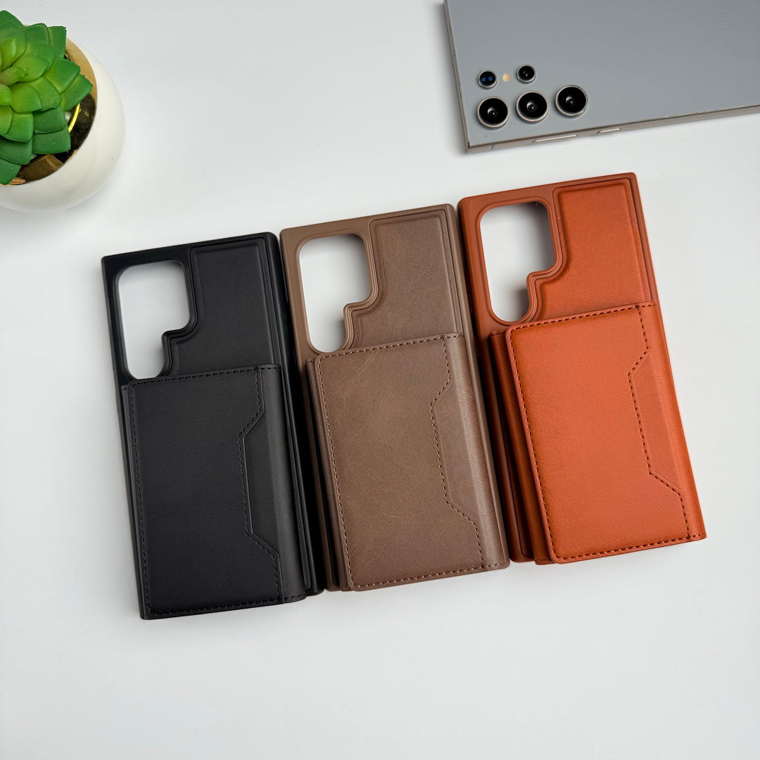 FRATO Samsung S24U Samsung Galaxy S24 Ultra PU Leather Detachable Magnetic Card Holder Cover