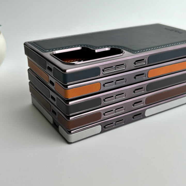 FRATO Samsung S24U Samsung Galaxy S24 Ultra PU Leather Side Chrome Case Cover