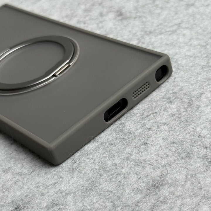 FRATO Samsung S24U Samsung Galaxy S24 Ultra Smoke Cover With Metal Stand and Metal Camera Bump MagSafe
