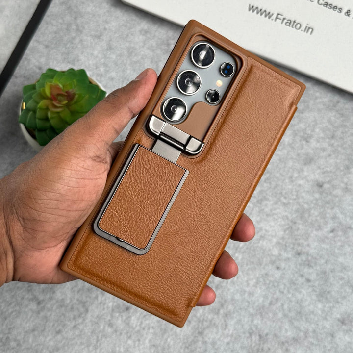 FRATO Samsung S24U Samsung Galaxy Ultra Series Flip Case With Metal Camera Stand